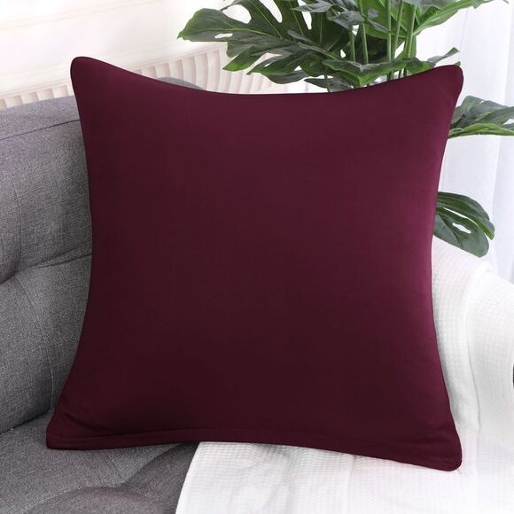 Square Throw Pillow Case Cushion Cover Home Sofa 18" x 18" Burgundy - Picture 2 of 6
